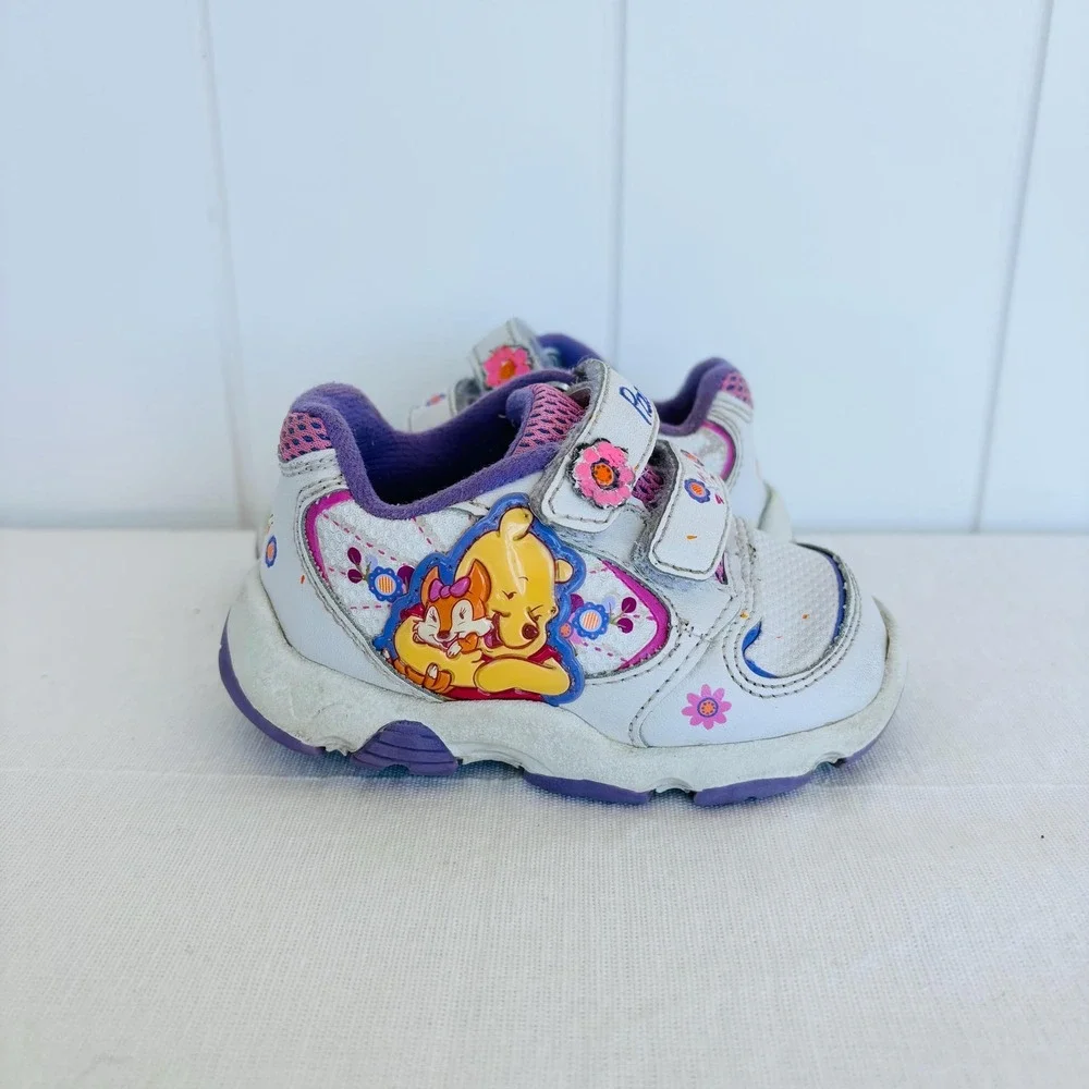 Vintage Winnie the Pooh Disney Floral Tennis Shoes Sneakers, Size 3